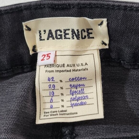 2/$50 NWOT L'Agence High Rise Skinny Tall Black Jeans Size 25 - Picture 3 of 7